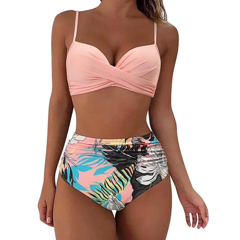 Push up Bikini Set Women 2025 Swimsuit Sexy Bow Biquini Lace up Summer Bathing Suit Lady Two Pieces Swimwear Woman Beachwear L