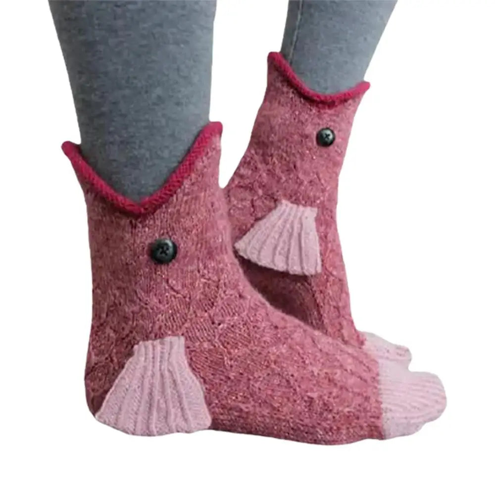 Creative Chameleon Crocodile Knitted Socks Funny Shark Carp Knitting Stockings Novelty Wide Mouth 3D Animal Socks Holiday Gift