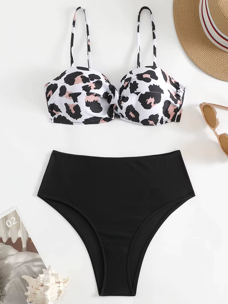 Push up Bikini Set Women 2025 Swimsuit Sexy Bow Biquini Lace up Summer Bathing Suit Lady Two Pieces Swimwear Woman Beachwear L
