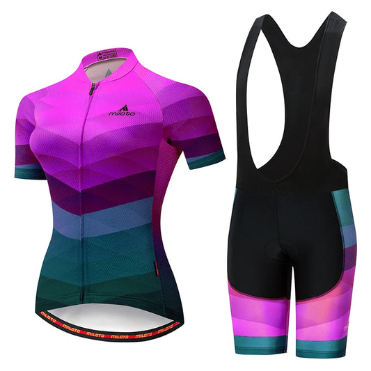 -Women'S Triathlon Short Sleeve Cycling Jersey Sets, Skinsuit Maillot, Bicycle Clothing, Bike Shirts, 2022