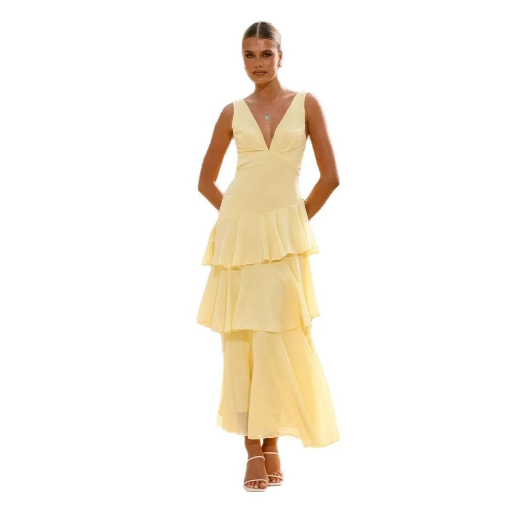Custom Dresses Women Lady Elegant Ladies Designer Summer Dress for Women Clothing Manufacturers V Neck Women'S Casual Dresses