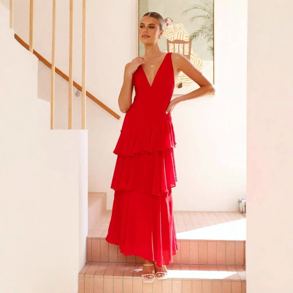 Custom Dresses Women Lady Elegant Ladies Designer Summer Dress for Women Clothing Manufacturers V Neck Women'S Casual Dresses