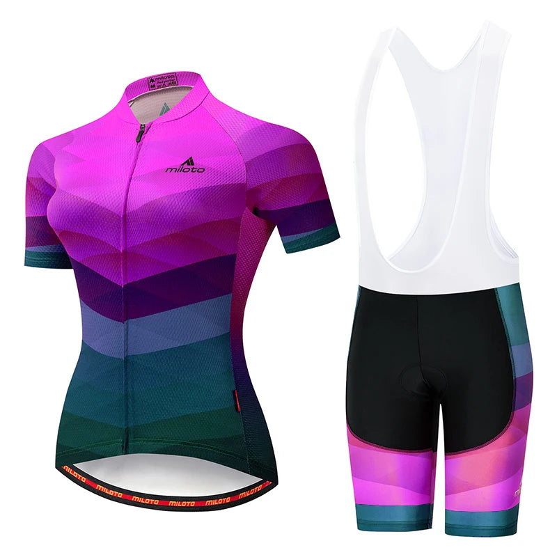 -Women'S Triathlon Short Sleeve Cycling Jersey Sets, Skinsuit Maillot, Bicycle Clothing, Bike Shirts, 2022
