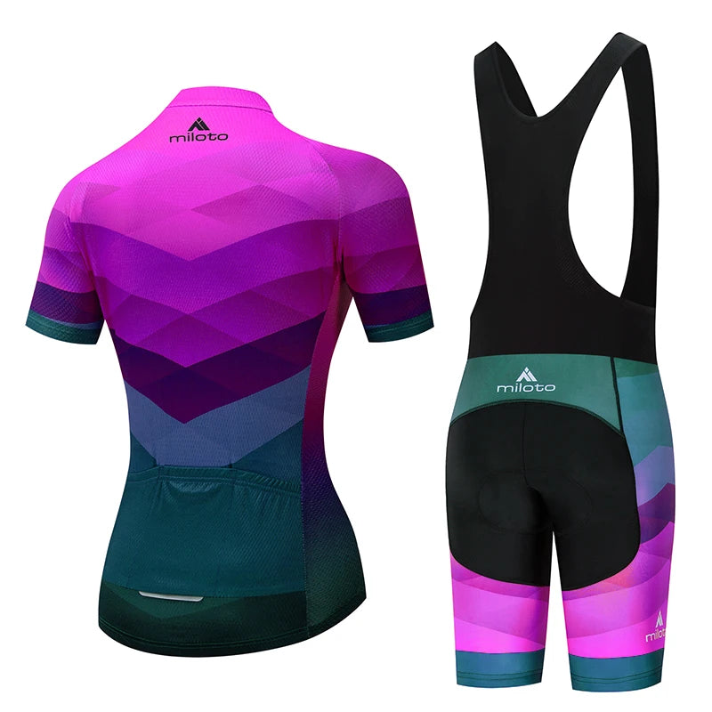 -Women'S Triathlon Short Sleeve Cycling Jersey Sets, Skinsuit Maillot, Bicycle Clothing, Bike Shirts, 2022