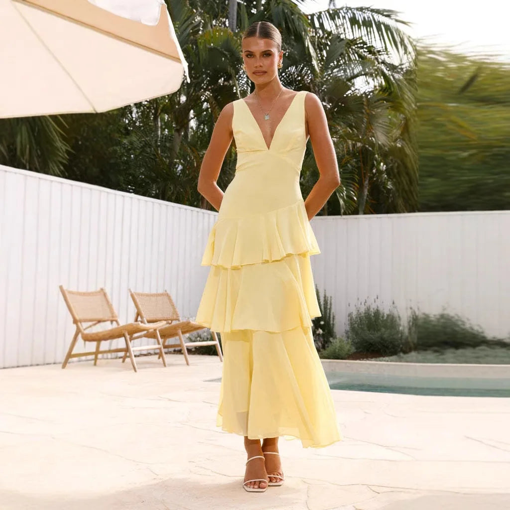 Custom Dresses Women Lady Elegant Ladies Designer Summer Dress for Women Clothing Manufacturers V Neck Women'S Casual Dresses