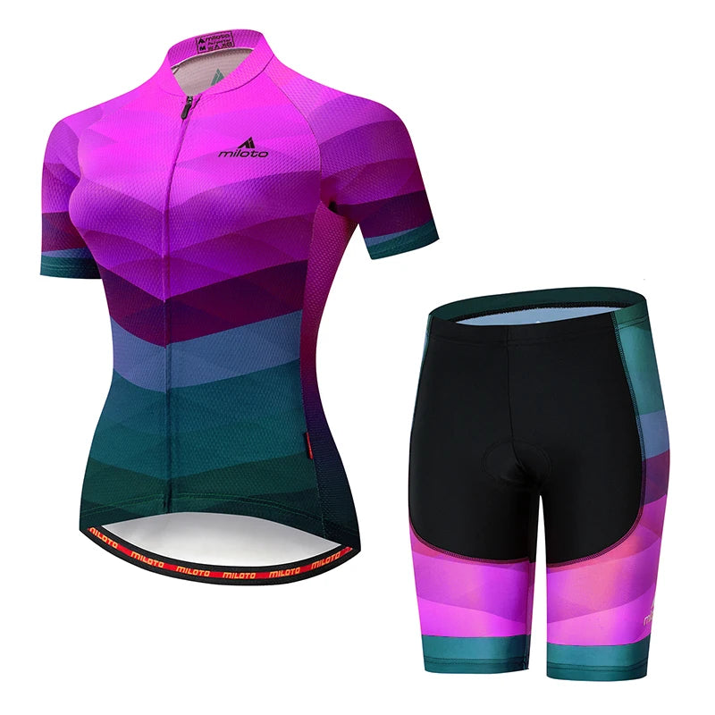 -Women'S Triathlon Short Sleeve Cycling Jersey Sets, Skinsuit Maillot, Bicycle Clothing, Bike Shirts, 2022