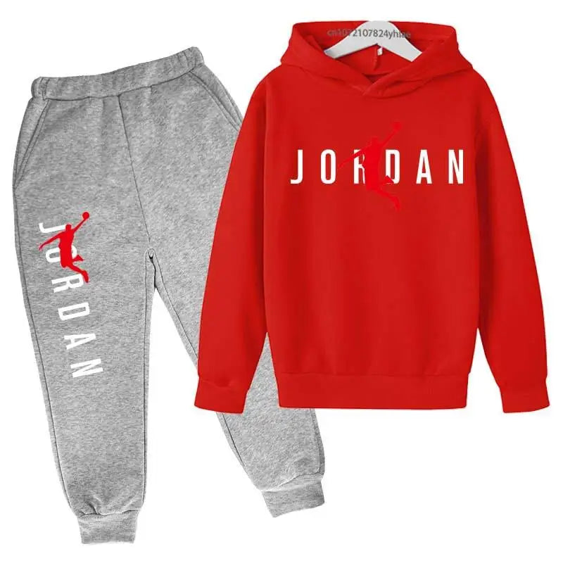 Kids Leisure Letter Print 2Pcs Hoodie+Pants Tracksuits 3-13 Years Boys Girls Spring Autumn Outfits Streetwears Children Clothes