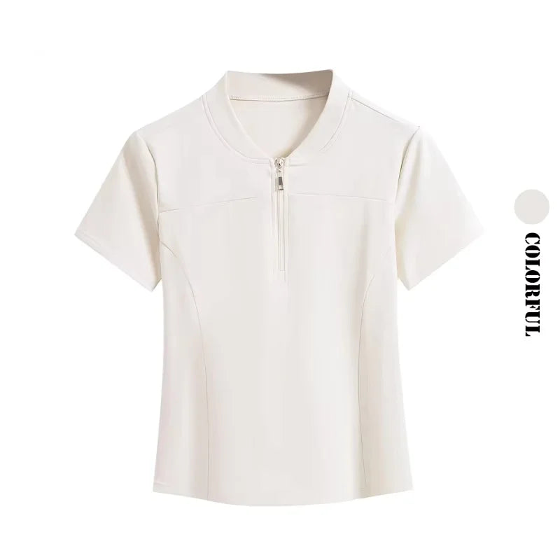 Women Tennis Skirt Set Summer Slim Fit Lightweight Gym Outfit 2 Piece Sport Top Skort Suit 2Pcs Tracksuit Ladies Golf Wear