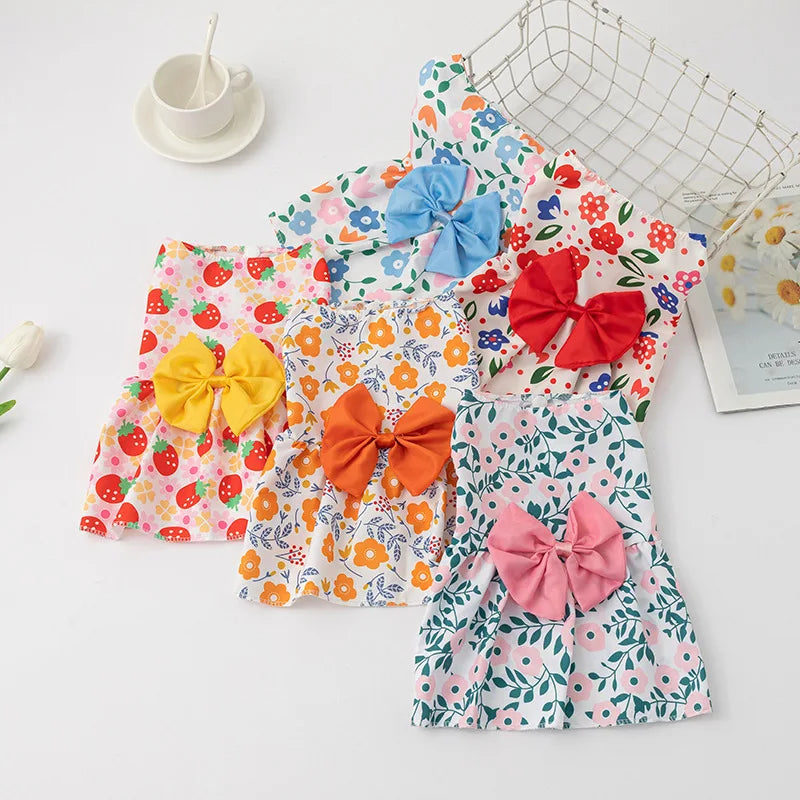 Summer Spring Dog Princess Dress Pet Skirt Cute Dog Dress Bow Lace for Small Medium Puppy Poodle Chihuahua Clothes