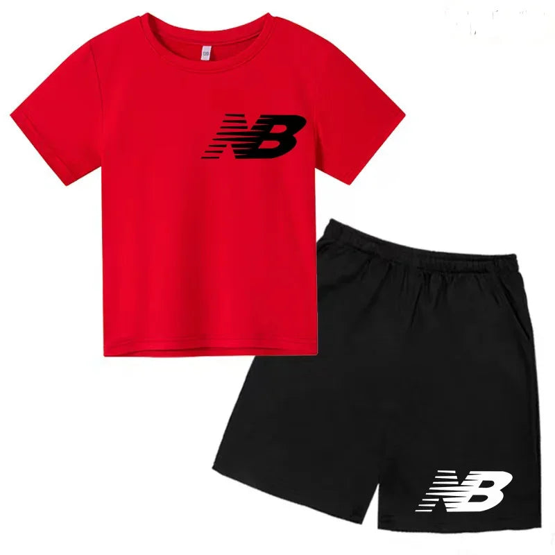 Kids Summer T-Shirt Shorts Set Multi-Colored Boys and Girls Ages 3-13 Casual 2-Piece Set the Preferred Children'S Gift