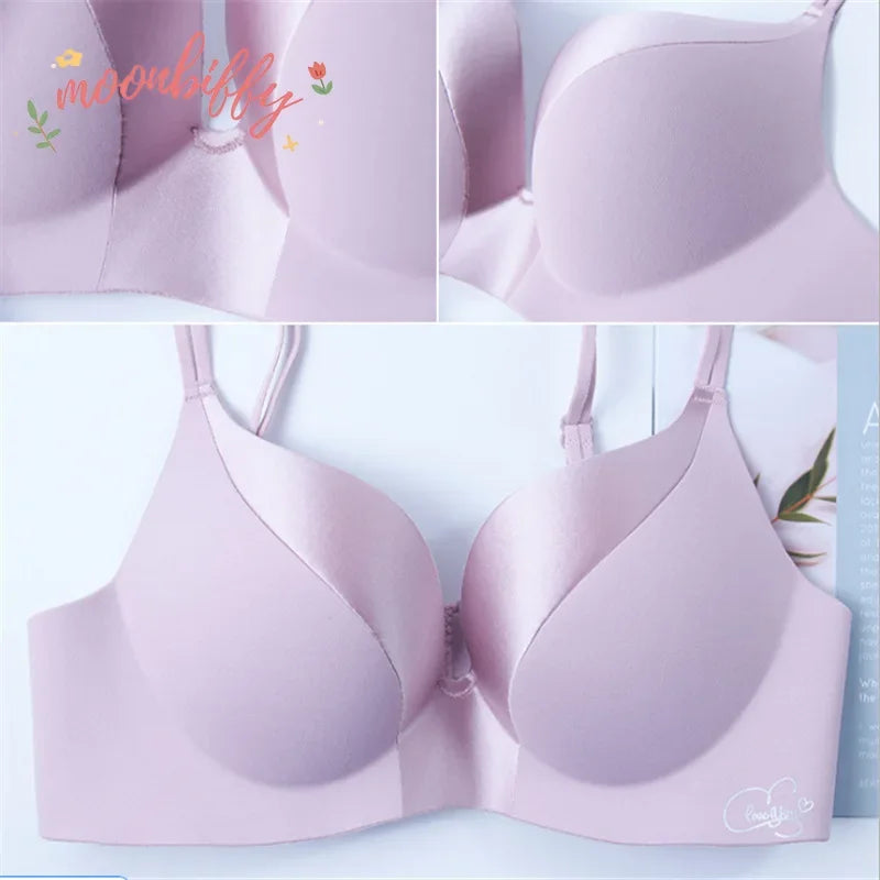 Seamless Sexy Lingerie Deep V 3/4 Cup Push up Women Bra Comfortable Breathable Underwear Wireless Female Bralette Intimates