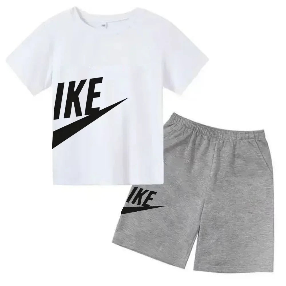Children'S Clothing Kids & Teen T-Shirt Set Summer Top + Shorts 2 Piece Set Short Sleeve Casual Fashion Boys Girls Kids Set