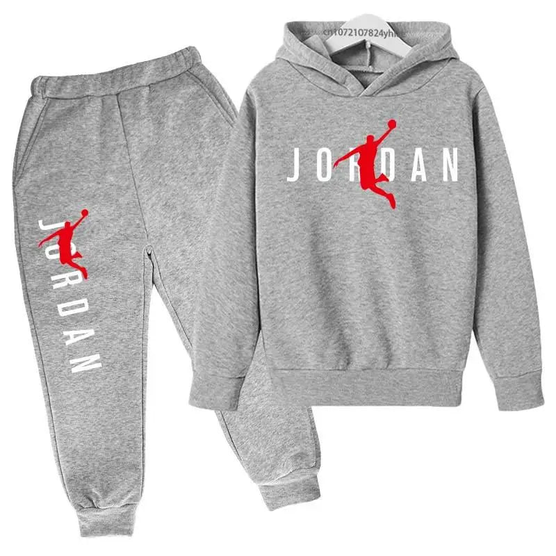 Kids Leisure Letter Print 2Pcs Hoodie+Pants Tracksuits 3-13 Years Boys Girls Spring Autumn Outfits Streetwears Children Clothes