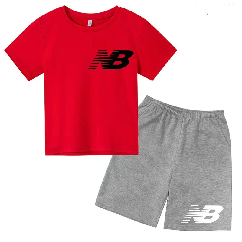 Kids Summer T-Shirt Shorts Set Multi-Colored Boys and Girls Ages 3-13 Casual 2-Piece Set the Preferred Children'S Gift