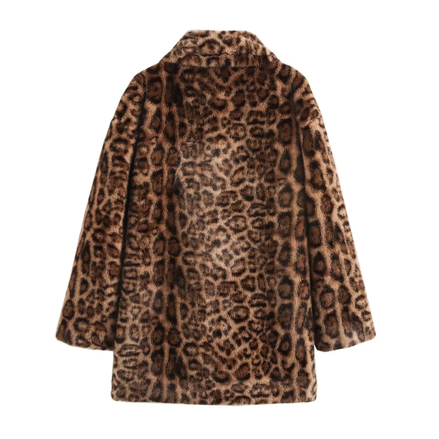 Women'S Coat Jacket Long Sleeved Lapel Animal Print with Pockets Autumn New Coat Jacket
