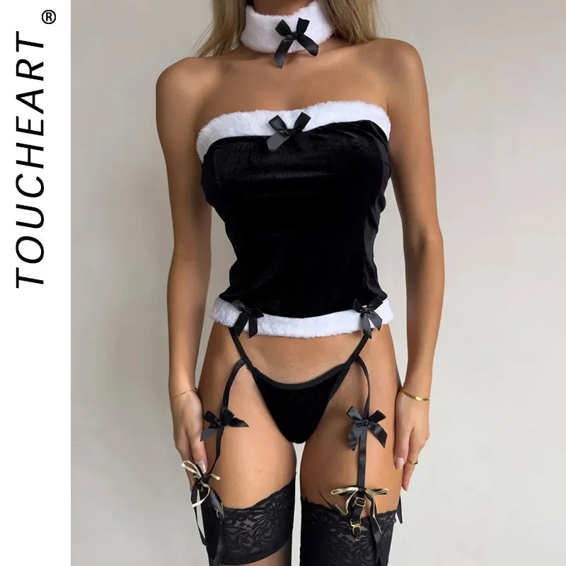 Women'S Bras Women'S Underwear Sets Sexy Lingerie Outfit Bra and Panty Set Woman Clothes Attractive Chest Suspenders below Sex