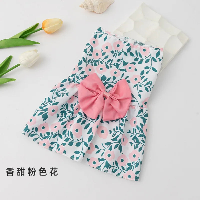 Summer Spring Dog Princess Dress Pet Skirt Cute Dog Dress Bow Lace for Small Medium Puppy Poodle Chihuahua Clothes