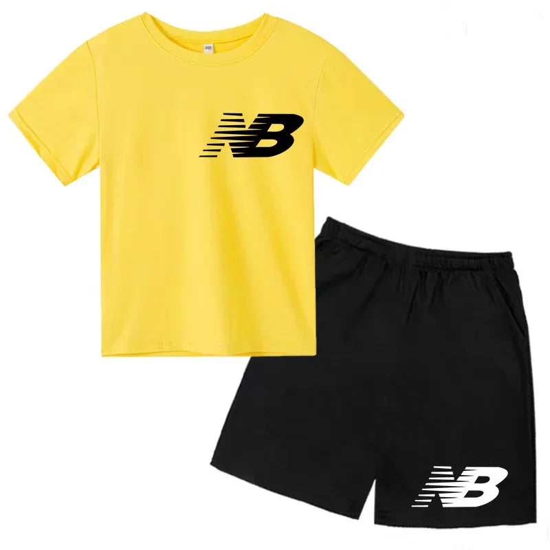 Kids Summer T-Shirt Shorts Set Multi-Colored Boys and Girls Ages 3-13 Casual 2-Piece Set the Preferred Children'S Gift