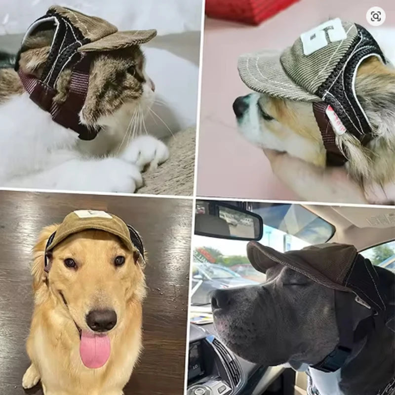 New Pet Sun Visor Hat Fashionable Dogs with Anti-Lost Strap Anti-Snatch Sun Hat for Small Medium Large Dogs/Cat Pet Sun Hat