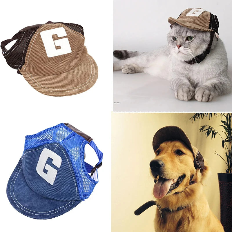 New Pet Sun Visor Hat Fashionable Dogs with Anti-Lost Strap Anti-Snatch Sun Hat for Small Medium Large Dogs/Cat Pet Sun Hat