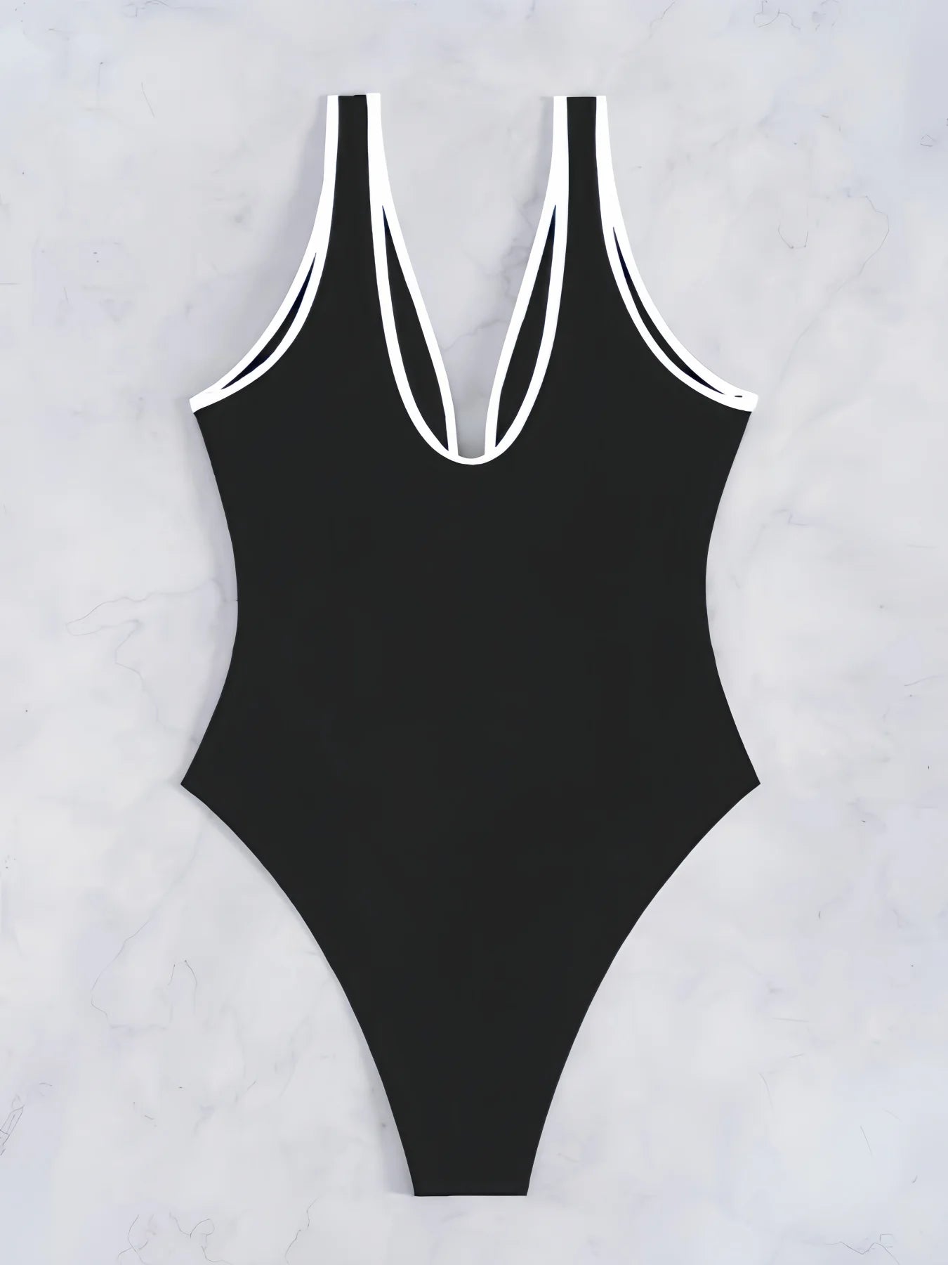 2025 V-Neck Vintage Swimsuit One Piece Solid Slim Swimwear Women Bathers Bathing Swimming Swim Suit Female Beachwear