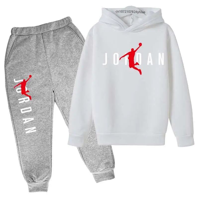 Kids Leisure Letter Print 2Pcs Hoodie+Pants Tracksuits 3-13 Years Boys Girls Spring Autumn Outfits Streetwears Children Clothes