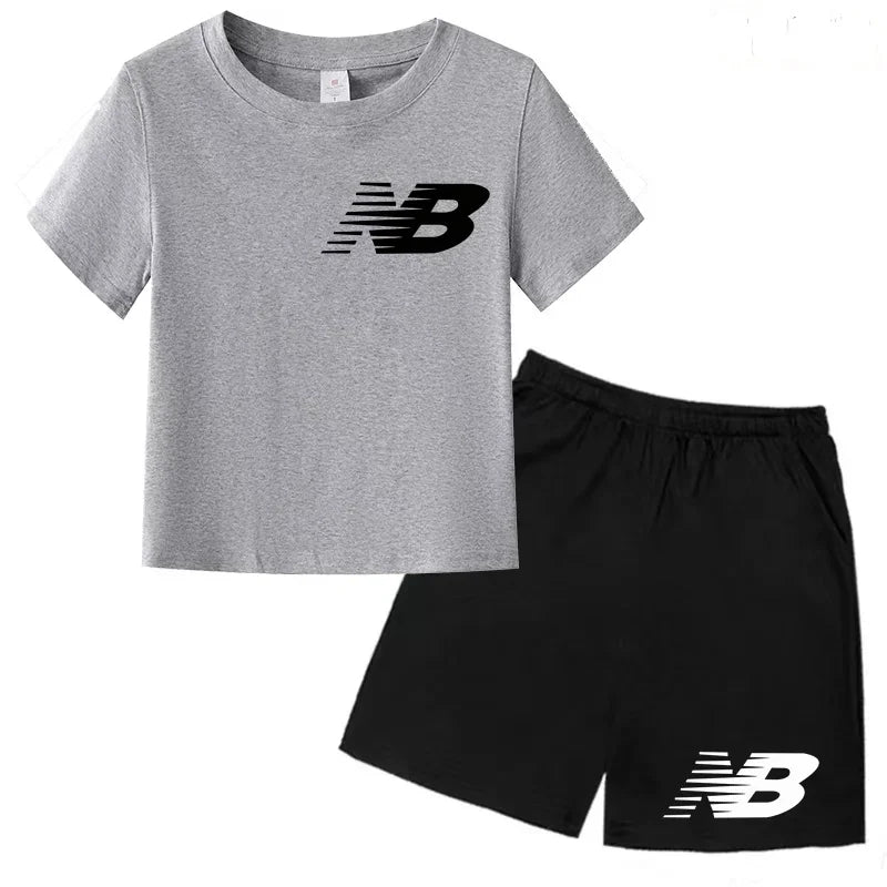 Kids Summer T-Shirt Shorts Set Multi-Colored Boys and Girls Ages 3-13 Casual 2-Piece Set the Preferred Children'S Gift