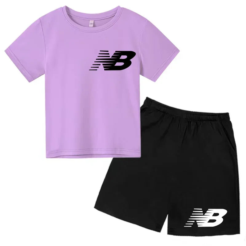 Kids Summer T-Shirt Shorts Set Multi-Colored Boys and Girls Ages 3-13 Casual 2-Piece Set the Preferred Children'S Gift