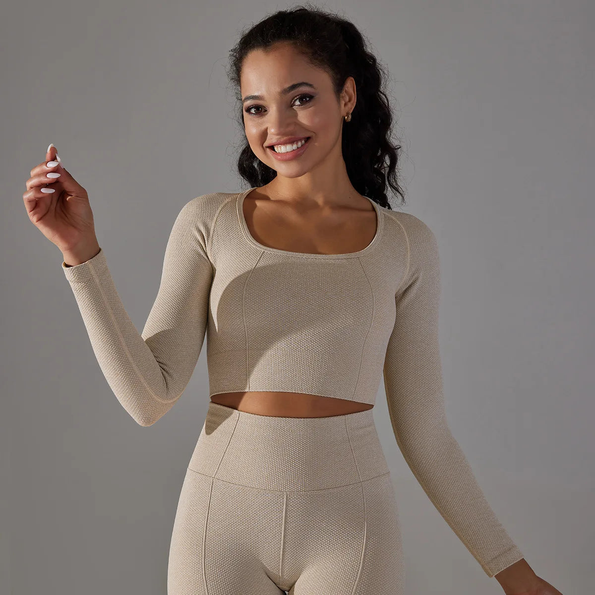 Yoga Crop Top Gym Sports T Shirt Women Long Sleeved Quick Dry Skinny High Elastic Pilates Workout Clothes Running Fitness Blouse