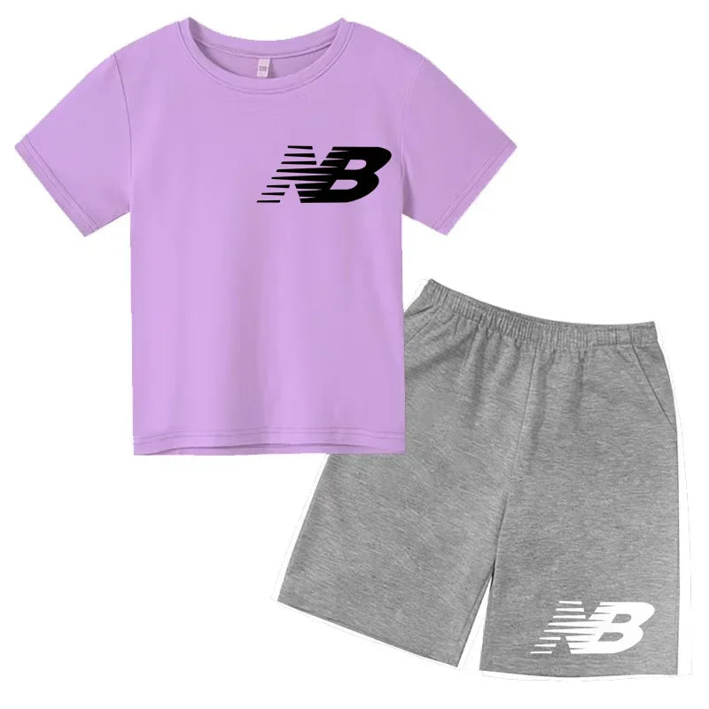 Kids Summer T-Shirt Shorts Set Multi-Colored Boys and Girls Ages 3-13 Casual 2-Piece Set the Preferred Children'S Gift