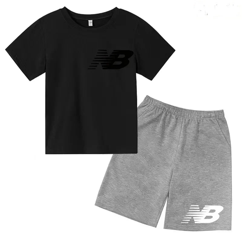 Kids Summer T-Shirt Shorts Set Multi-Colored Boys and Girls Ages 3-13 Casual 2-Piece Set the Preferred Children'S Gift