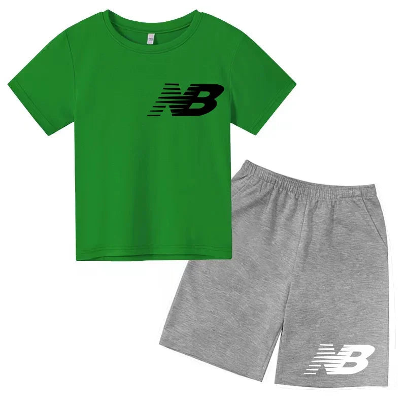 Kids Summer T-Shirt Shorts Set Multi-Colored Boys and Girls Ages 3-13 Casual 2-Piece Set the Preferred Children'S Gift