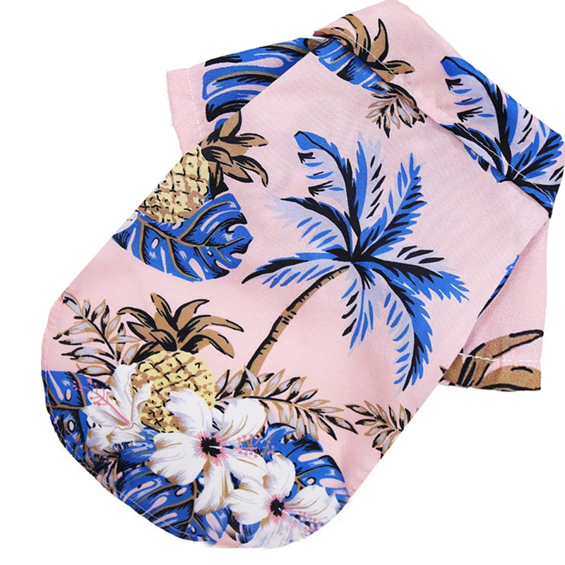 Spring and Summer Small and Medium Dogs Beach Pineapple Shirt Hawaiian Pet Dogs Cats Pets Basketball Clothes Sunshade Hat