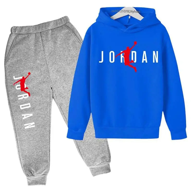 Kids Leisure Letter Print 2Pcs Hoodie+Pants Tracksuits 3-13 Years Boys Girls Spring Autumn Outfits Streetwears Children Clothes