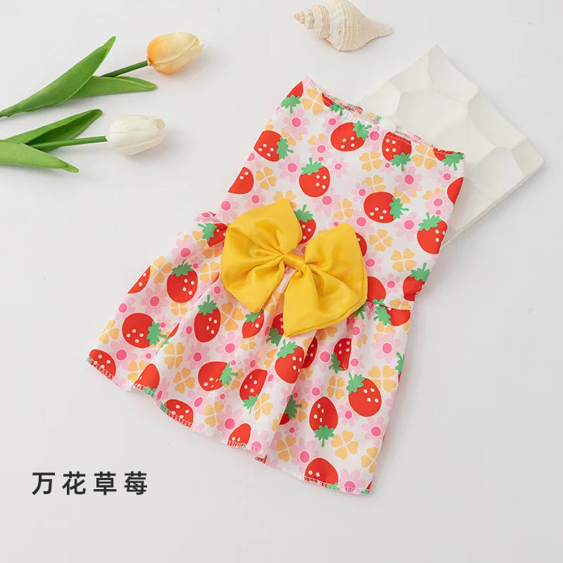 Summer Spring Dog Princess Dress Pet Skirt Cute Dog Dress Bow Lace for Small Medium Puppy Poodle Chihuahua Clothes