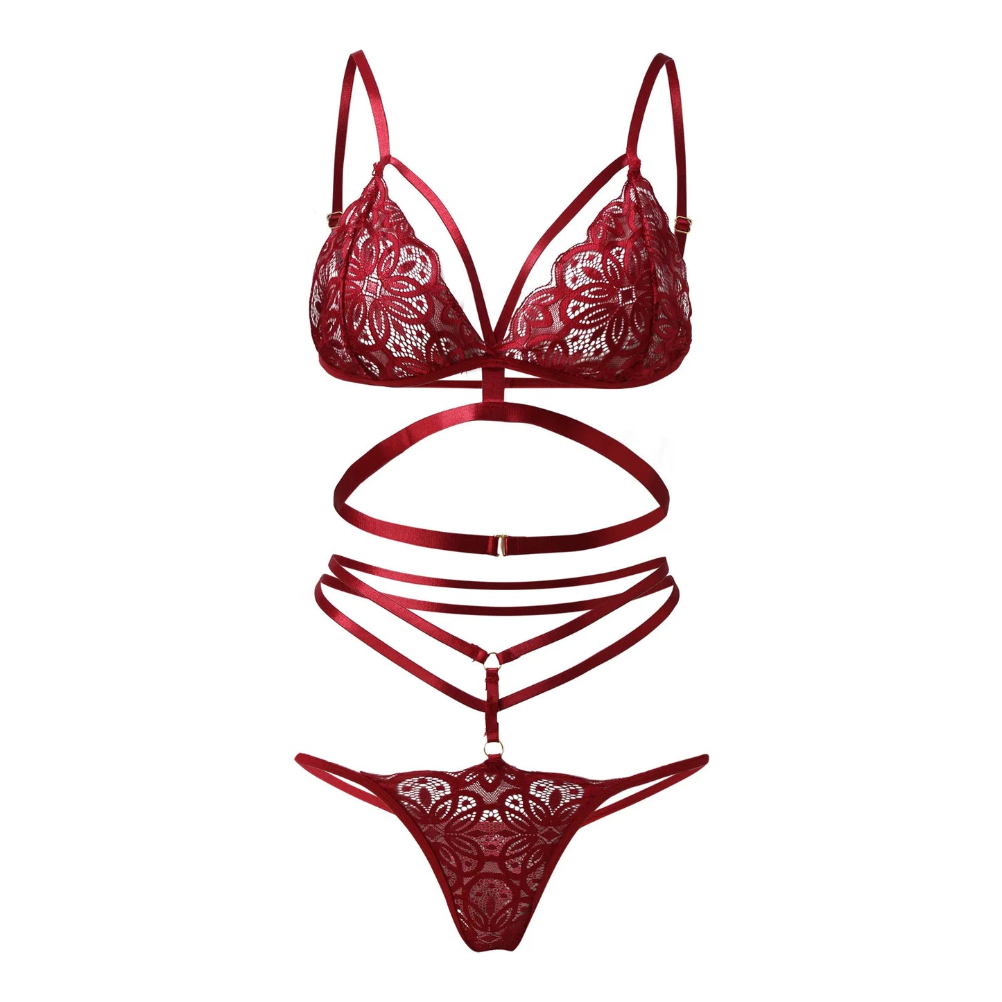 Women Sexy Lace Lingerie Fashion Wire Free Sexy Underwear Set for Women plus Size Perspective Sexy Lingerie for Women Sleepwear
