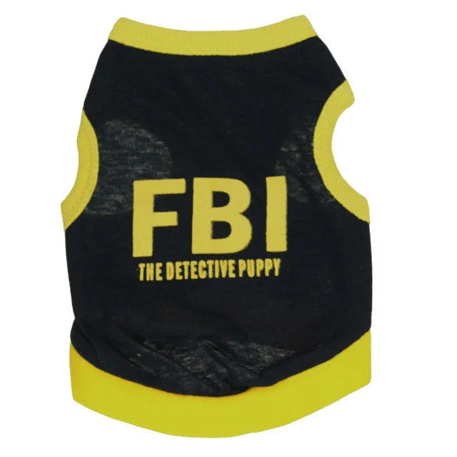 Summer Cotton Breathable Pet Dog Clothes FBI Camouflage Letter Print Small Dogs Vest T Shirt XS-L Puppy Police Vests Clothing