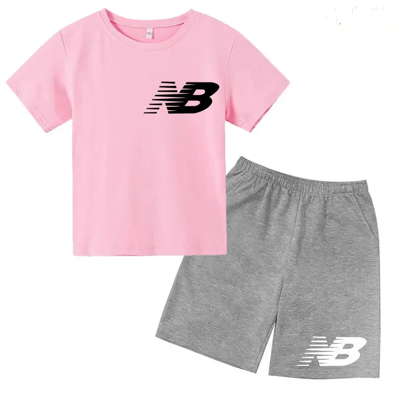 Kids Summer T-Shirt Shorts Set Multi-Colored Boys and Girls Ages 3-13 Casual 2-Piece Set the Preferred Children'S Gift