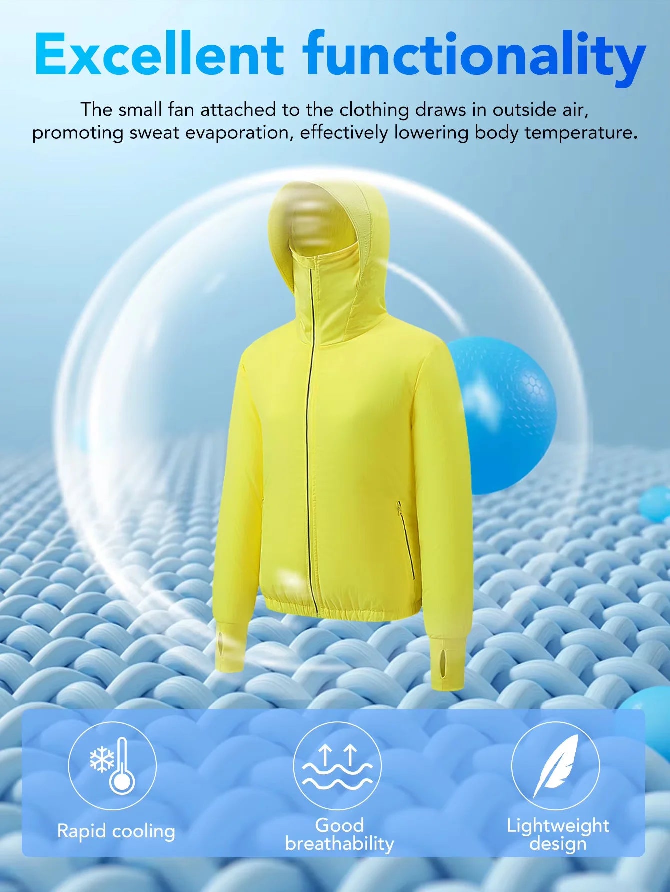 Summer Couple Style Air Conditioning Clothing Ice Jacket with Fan Travel Sunscreen Skin Clothes Breathable Outdoor Work Clothes