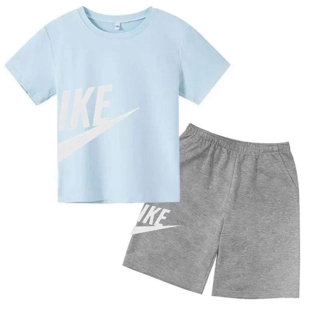 Children'S Clothing Kids & Teen T-Shirt Set Summer Top + Shorts 2 Piece Set Short Sleeve Casual Fashion Boys Girls Kids Set