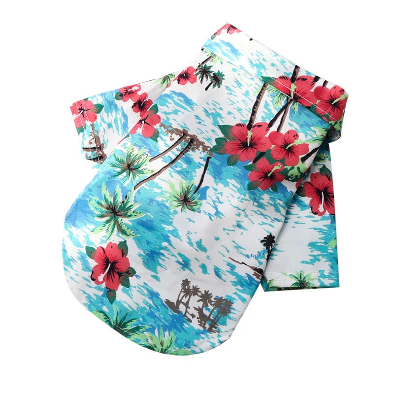 Spring and Summer Small and Medium Dogs Beach Pineapple Shirt Hawaiian Pet Dogs Cats Pets Basketball Clothes Sunshade Hat