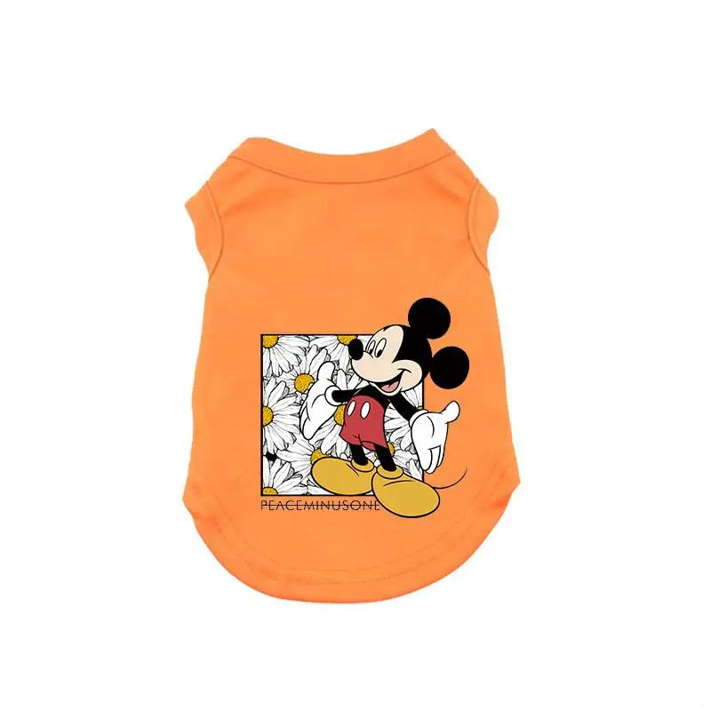 Disney Summer Dog Clothes This Cotton Pet Vest Clothes for Small Dogs Mickey Dog Clothing Chihuahua Puppy Yorkshire T-Shirt