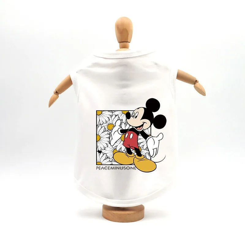 Disney Summer Dog Clothes This Cotton Pet Vest Clothes for Small Dogs Mickey Dog Clothing Chihuahua Puppy Yorkshire T-Shirt