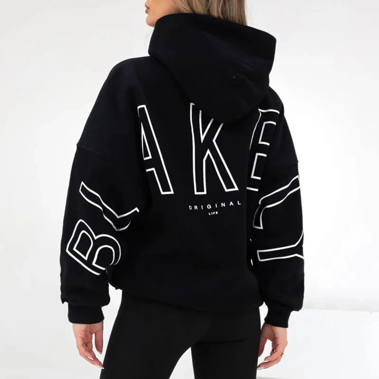 Classic Solid Color Simple Lazy Style Basic Hoodies for Men and Women Letter Printed Soft Sports Pullover Sweatshirt