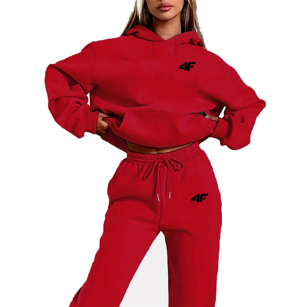 Number Letter Printed Women Hoodie Set Street Hip Hop Clothing Casual Female 2Pcs Clothing Plush Sweatshirt Perfect for Outdoor
