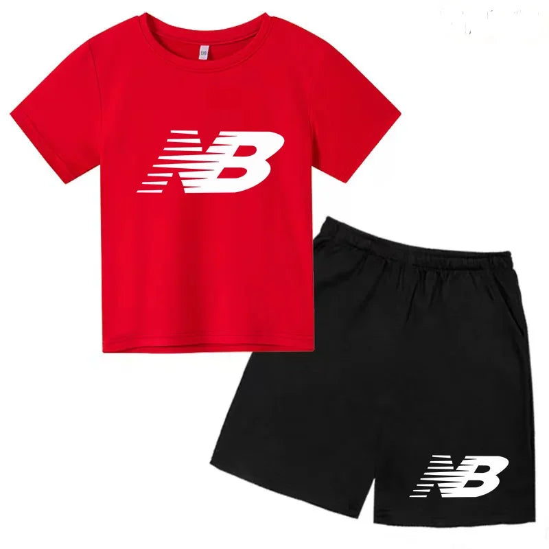 Kids Summer T-Shirt Shorts Set Multi-Colored Boys and Girls Ages 3-13 Casual 2-Piece Set the Preferred Children'S Gift