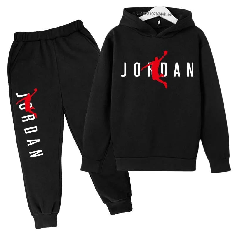 Kids Leisure Letter Print 2Pcs Hoodie+Pants Tracksuits 3-13 Years Boys Girls Spring Autumn Outfits Streetwears Children Clothes