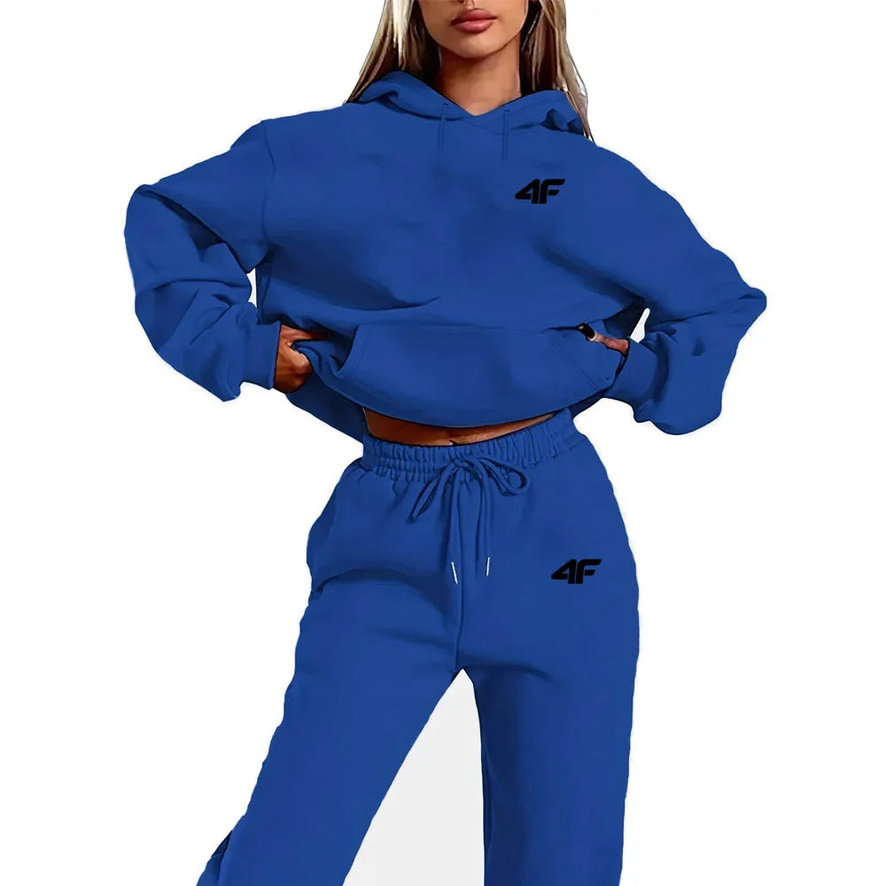 Number Letter Printed Women Hoodie Set Street Hip Hop Clothing Casual Female 2Pcs Clothing Plush Sweatshirt Perfect for Outdoor