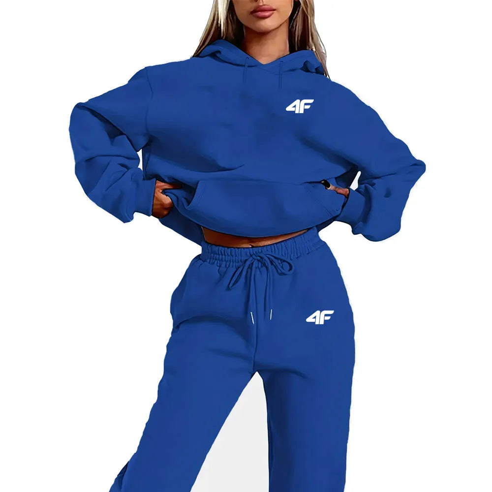 Number Letter Printed Women Hoodie Set Street Hip Hop Clothing Casual Female 2Pcs Clothing Plush Sweatshirt Perfect for Outdoor