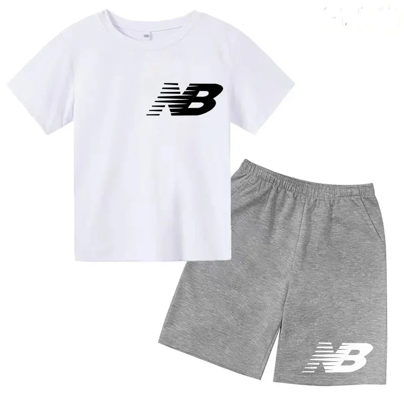 Kids Summer T-Shirt Shorts Set Multi-Colored Boys and Girls Ages 3-13 Casual 2-Piece Set the Preferred Children'S Gift